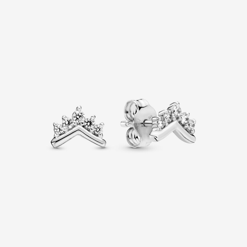 Sterling Silver Pandora Tiara Wishbones Stud Earrings | ICUF62935