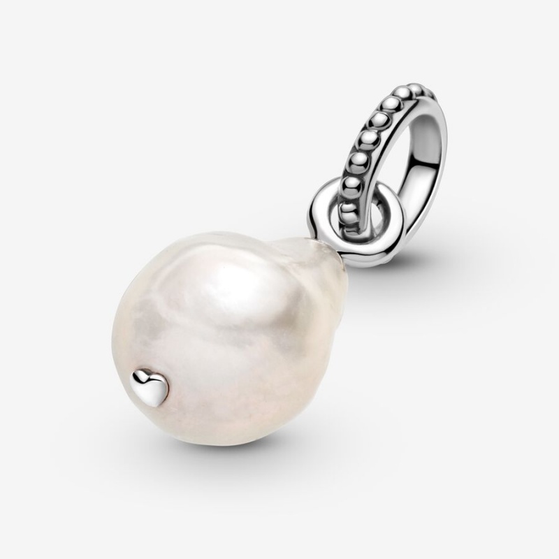 Sterling Silver Pandora Treated Freshwater Cultured Baroque Pearl Pendants | KFGW87912