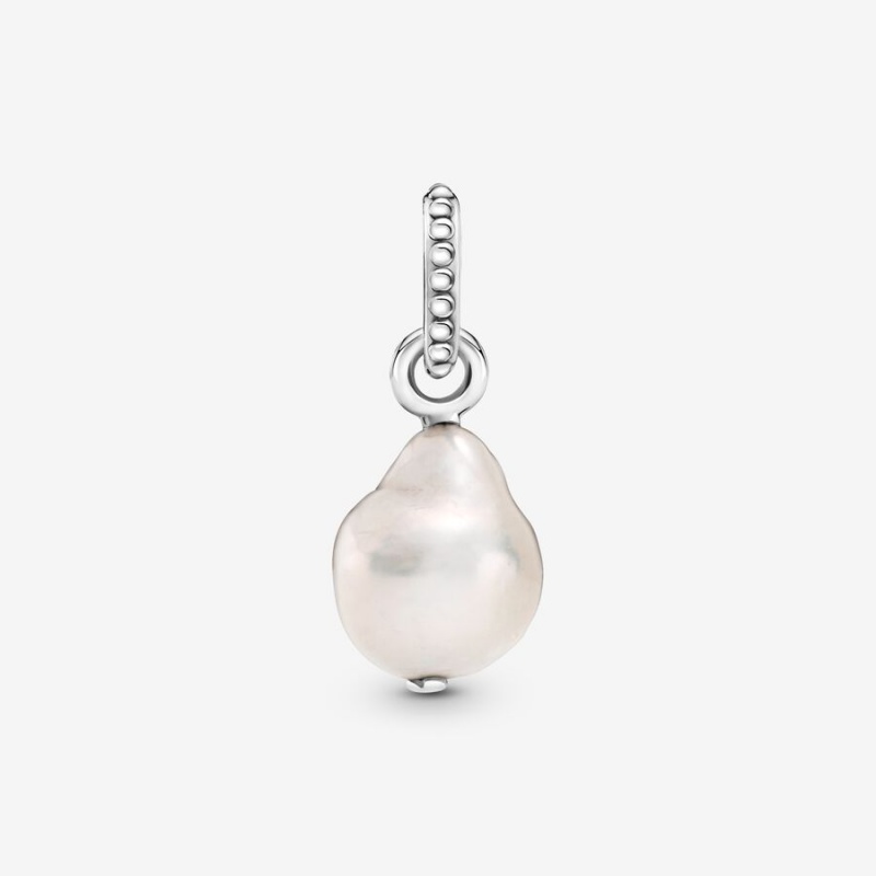 Sterling Silver Pandora Treated Freshwater Cultured Baroque Pearl Pendants | KFGW87912