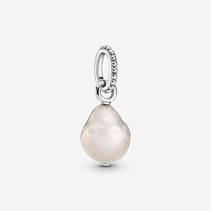 Sterling Silver Pandora Treated Freshwater Cultured Baroque Pearl Pendants | KFGW87912