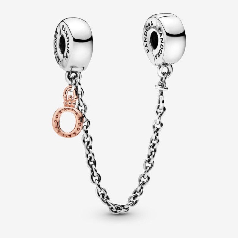 Two-tone Pandora Dangling Crown O Safety Safety Chains | JSMD79804