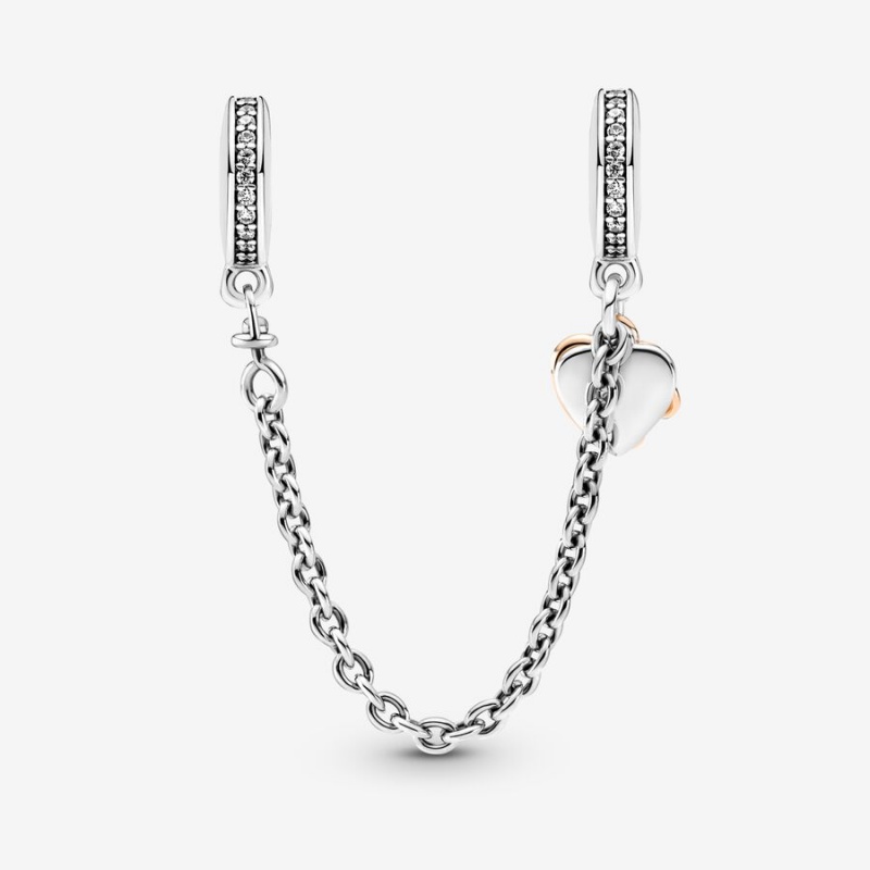 Two-tone Pandora Family Heart Safety Safety Chains | PYQK46370