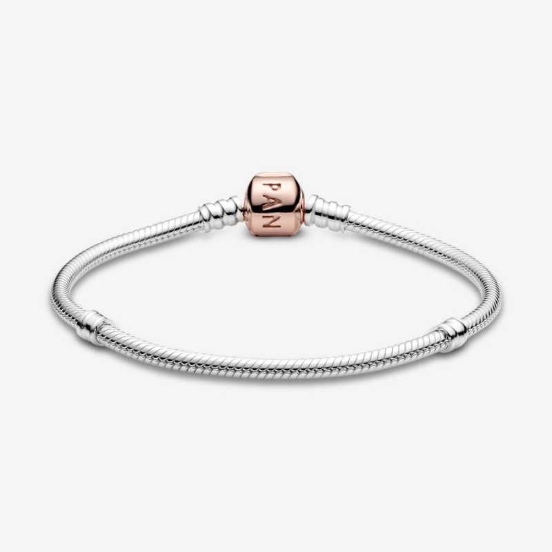 Two-tone Pandora Moments Snake Chain Bracelets | XPAG72183