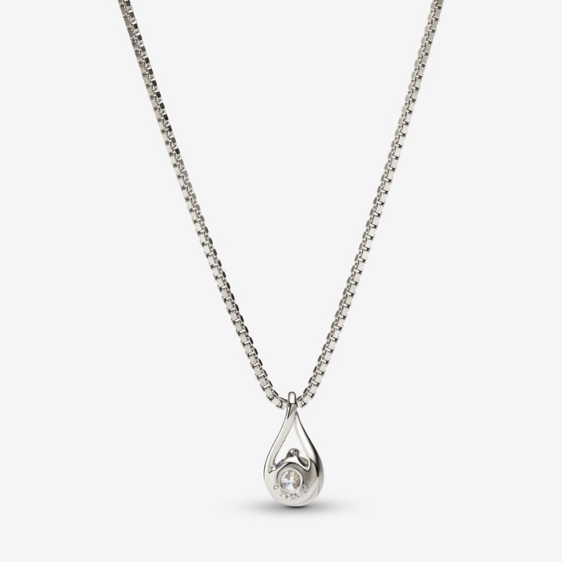 White Gold Pandora Brilliance 0.25 ct tw Necklaces | RCYI85796