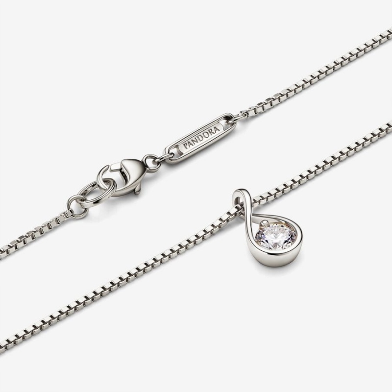 White Gold Pandora Brilliance 0.25 ct tw Necklaces | RCYI85796