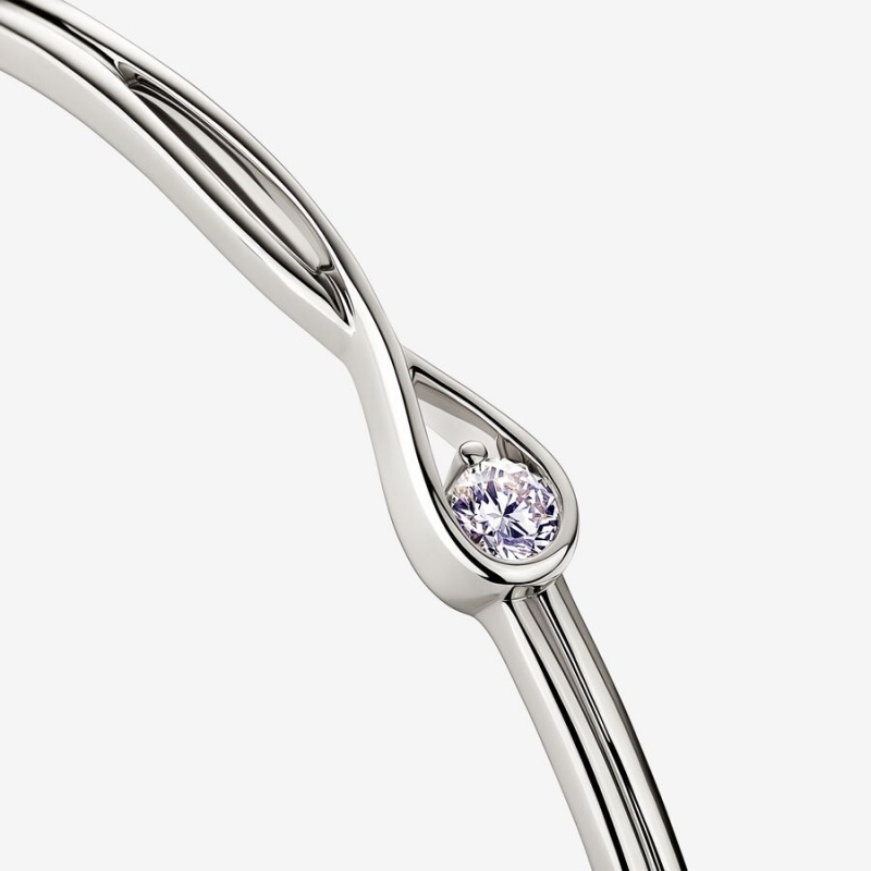 White Gold Pandora Brilliance 0.25 ct tw Bangle Bracelets | AKIM16493